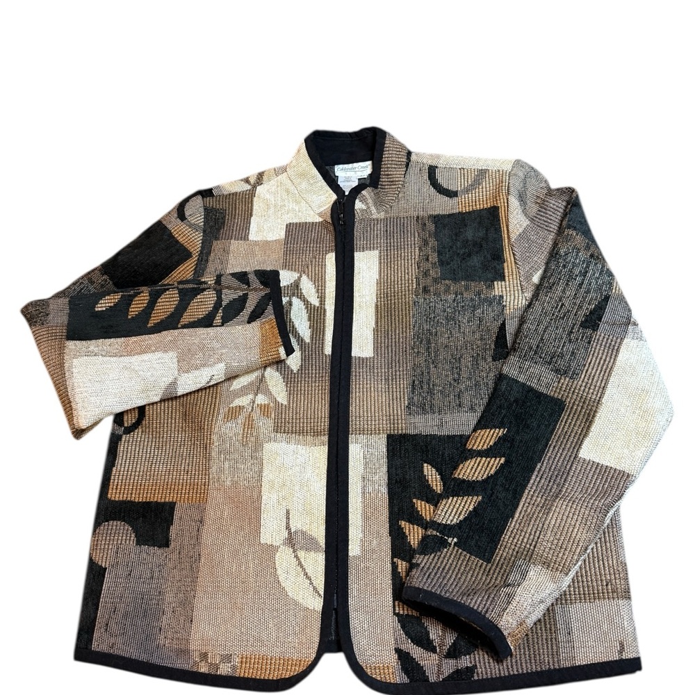 Coldwater Creek Womens M Tapestry Jacket Floral Jacquard Cottagecore‎ Grandpa
